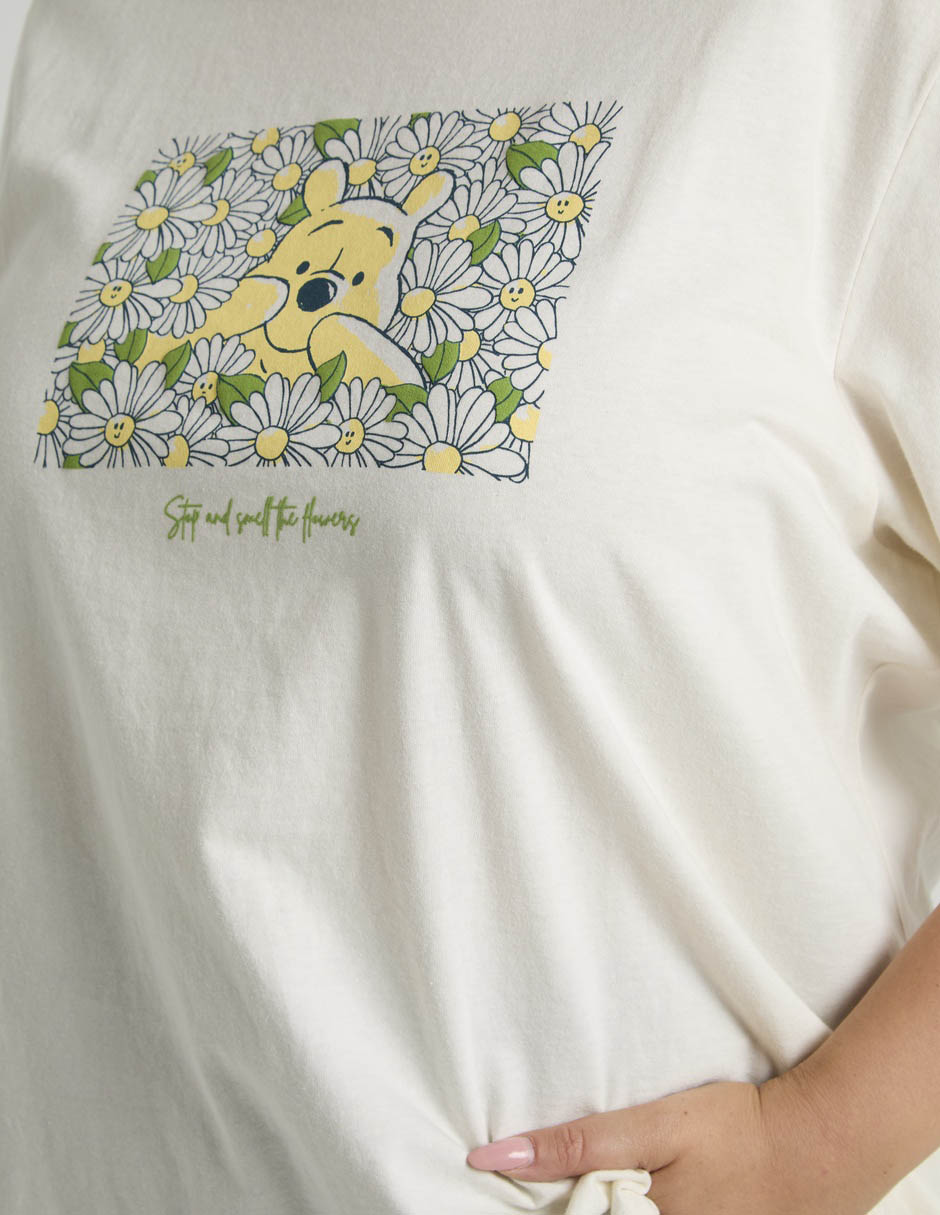 Playera manga corta disney dtr winnie pooh cuello redondo para mujer