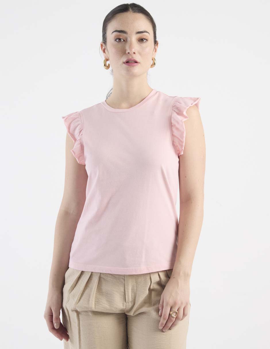Playera manga corta cuello redondo para mujer Playera manga corta cuello redondo para mujer