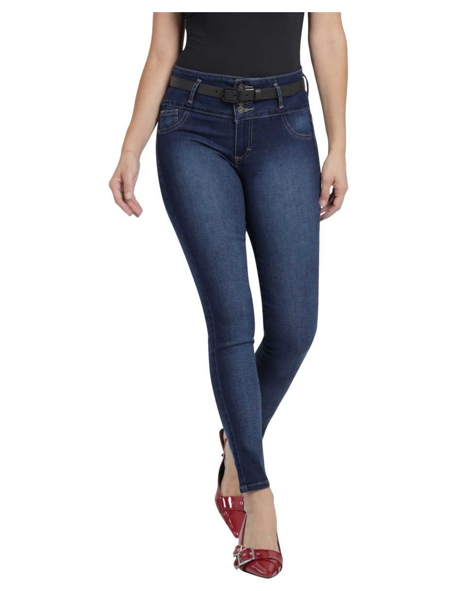 Jeans skinny corte cintura para mujer Jeans skinny corte cintura para mujer