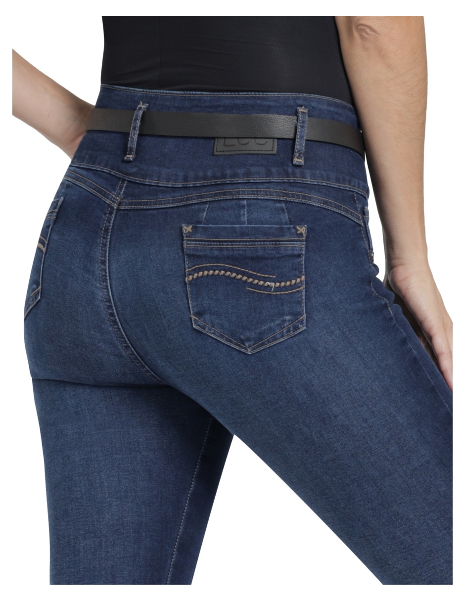 Jeans skinny corte cintura para mujer 4