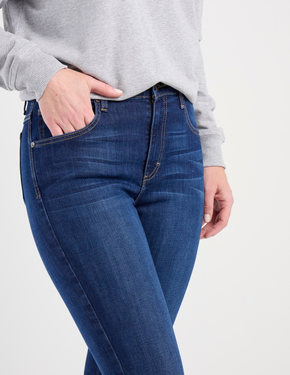 Jeans skinny corte cintura alta para mujer 4
