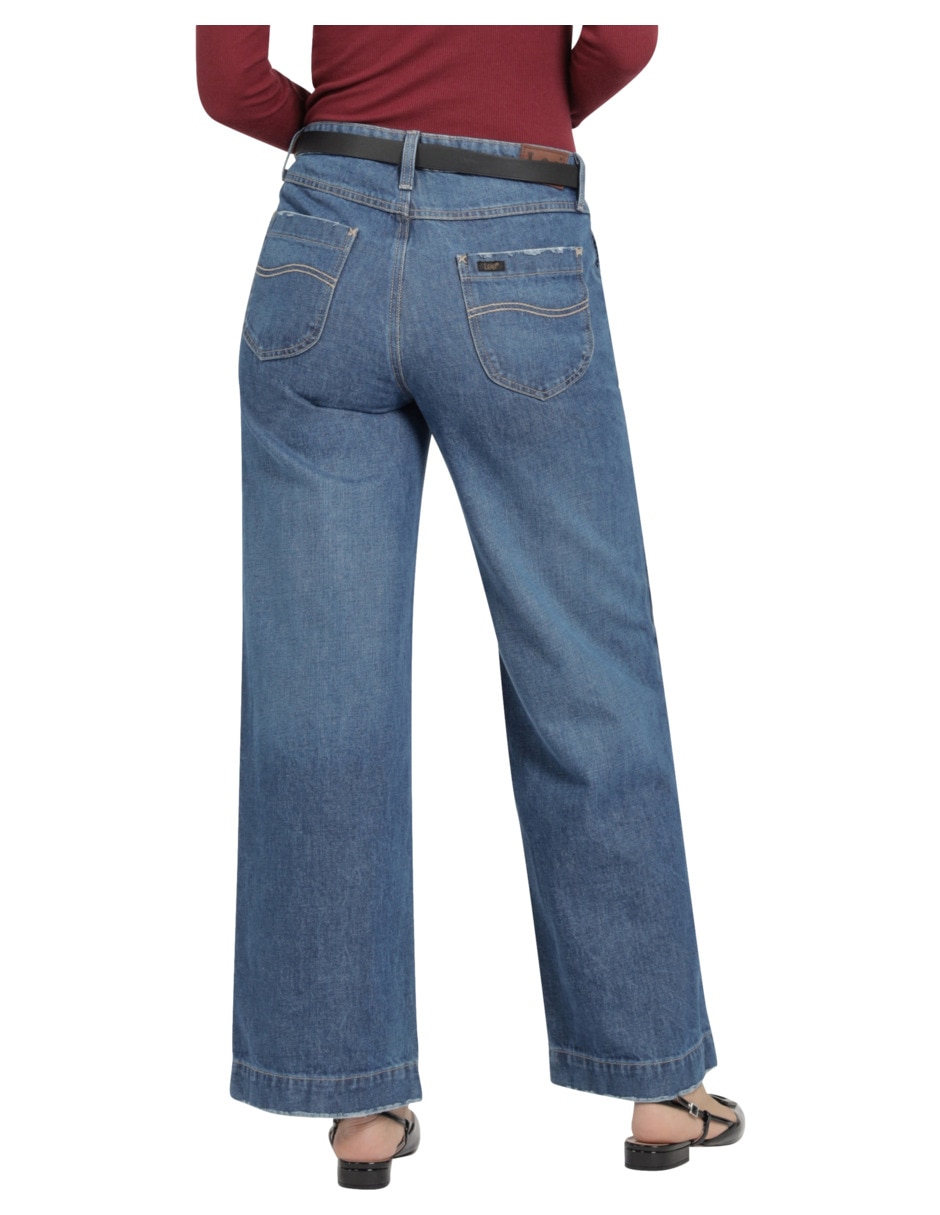 Jeans wode leg 112360472 corte cintura alta para mujer 3