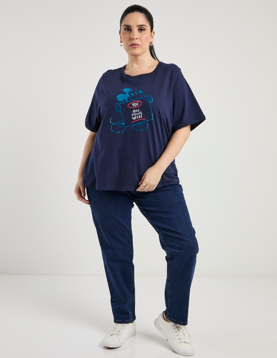Jeans slim corte a la cintura para mujer 4