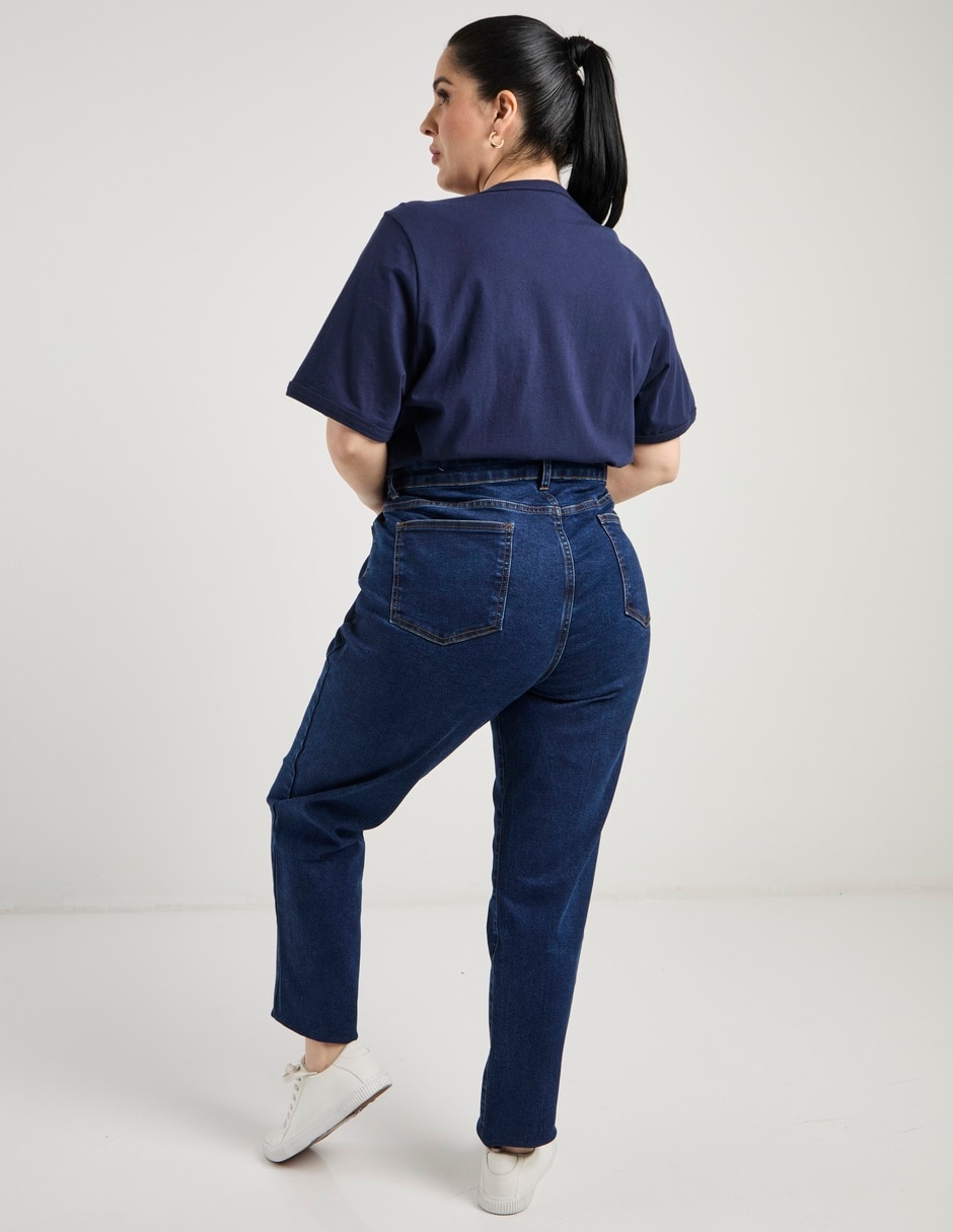 Jeans slim corte a la cintura para mujer 6