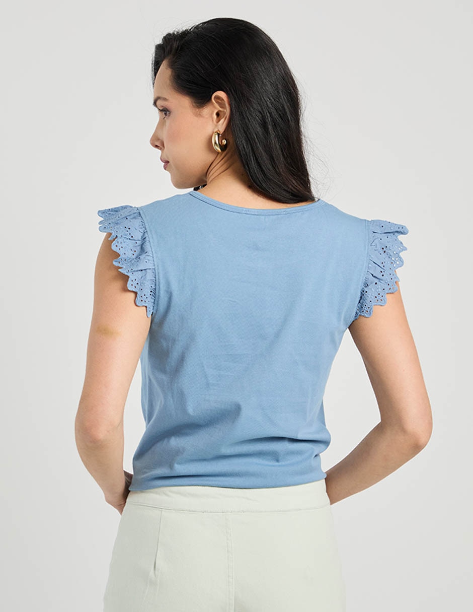 Playera manga corta cuello redondo mujer 7