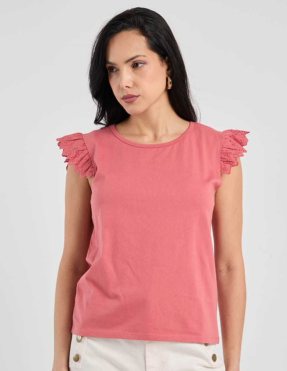 Playera manga corta cuello redondo mujer 2