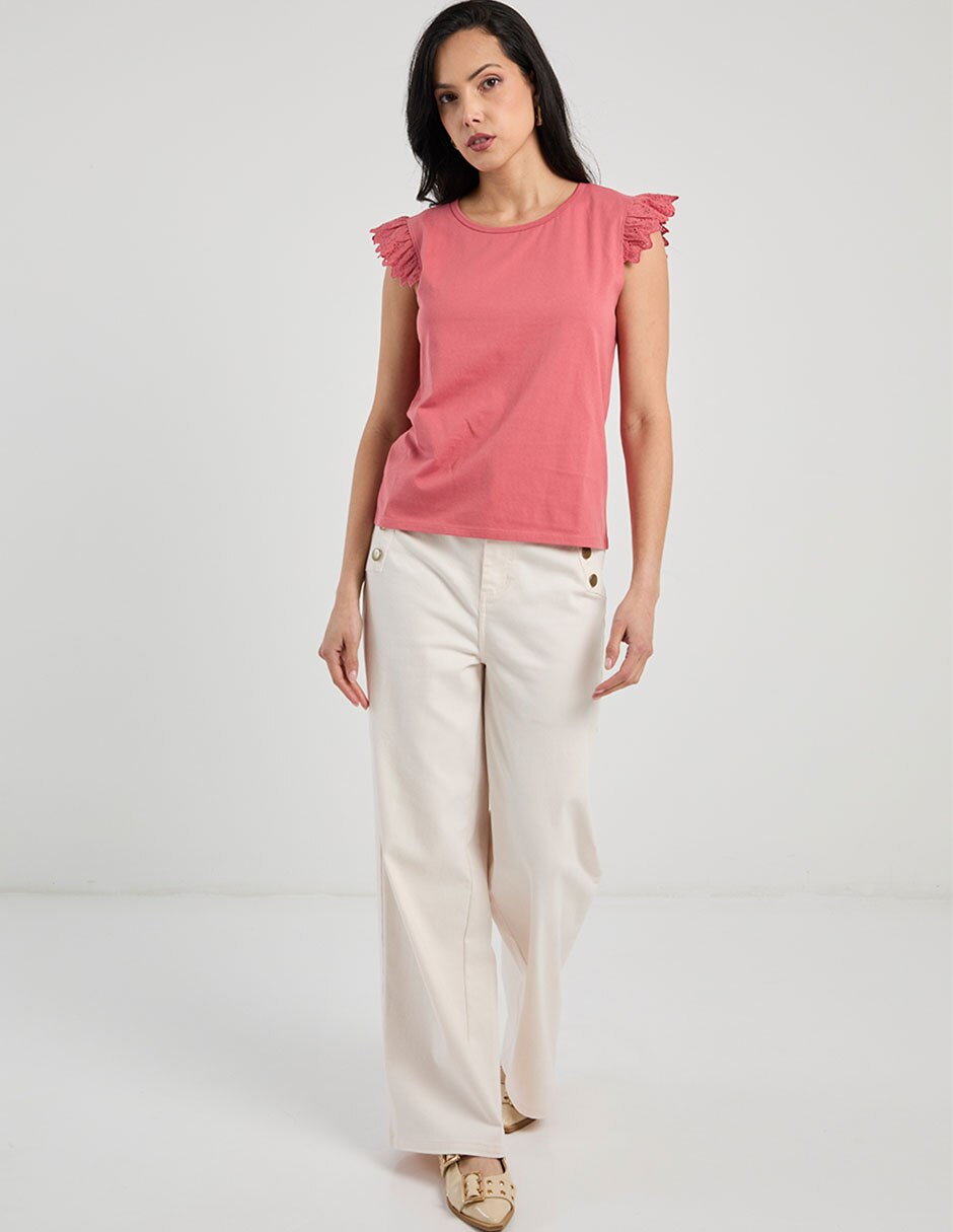 Playera manga corta cuello redondo mujer 3
