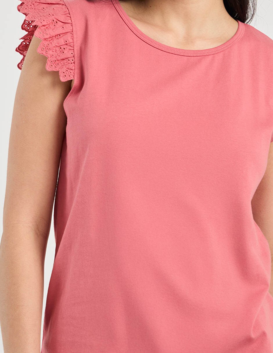 Playera manga corta cuello redondo mujer 4