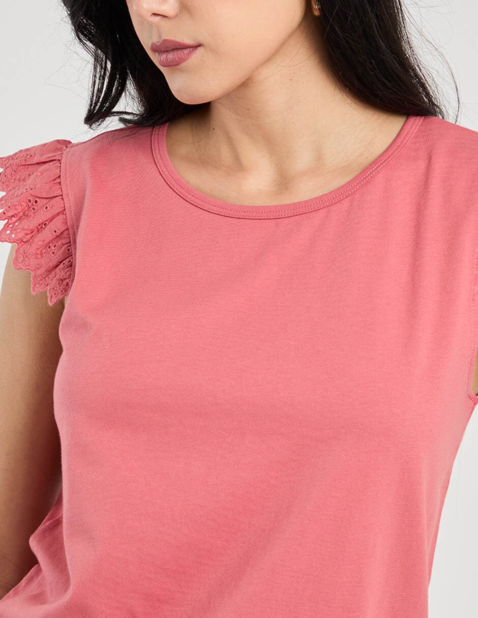 Playera manga corta cuello redondo mujer 5