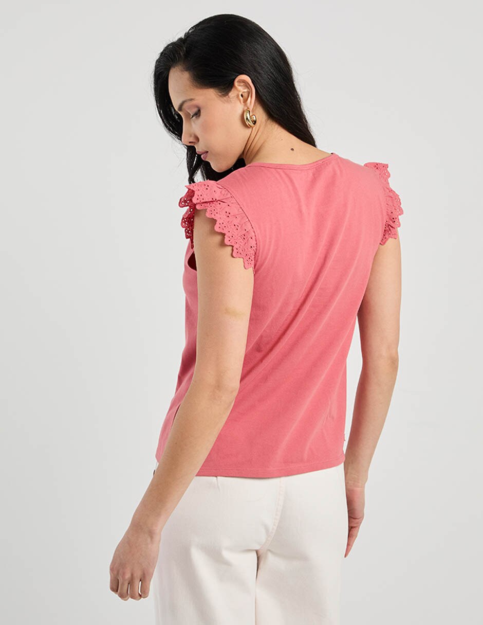 Playera manga corta cuello redondo mujer 6