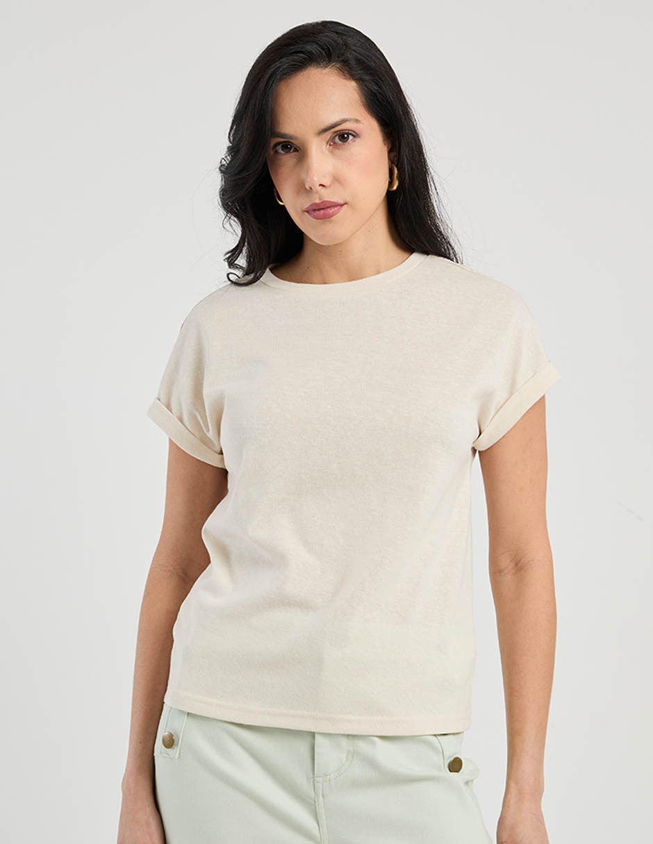 Blusa manga corta Week By Weekend cuello redondo para mujer Blusa manga corta Week By Weekend cuello redondo para mujer
