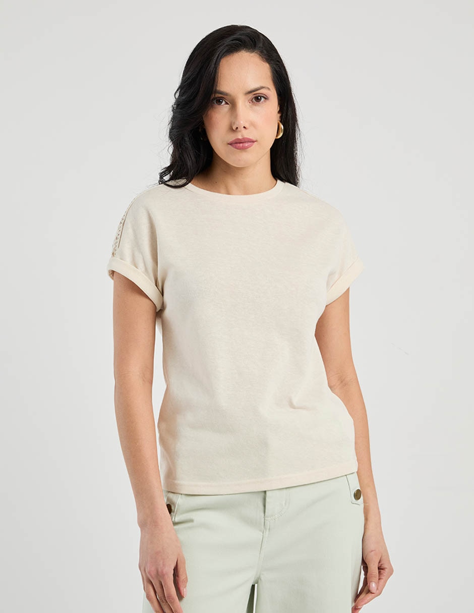 Blusa manga corta Week By Weekend cuello redondo para mujer