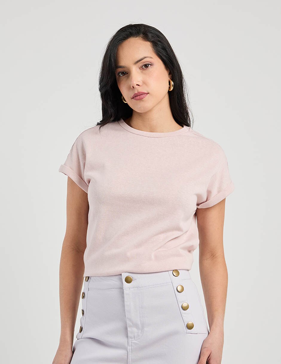 Playera manga corta cuello redondo mujer 2