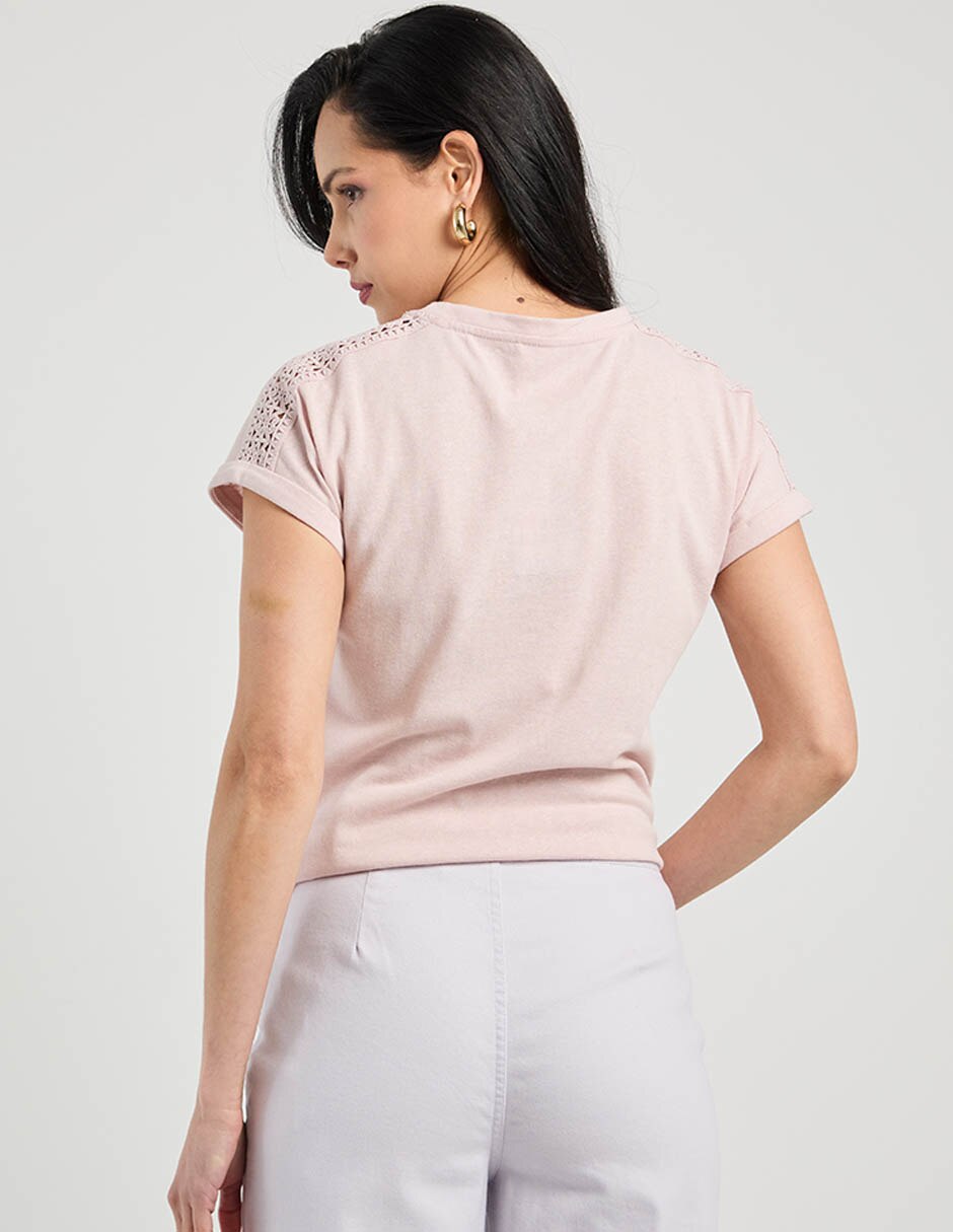Playera manga corta cuello redondo mujer 6