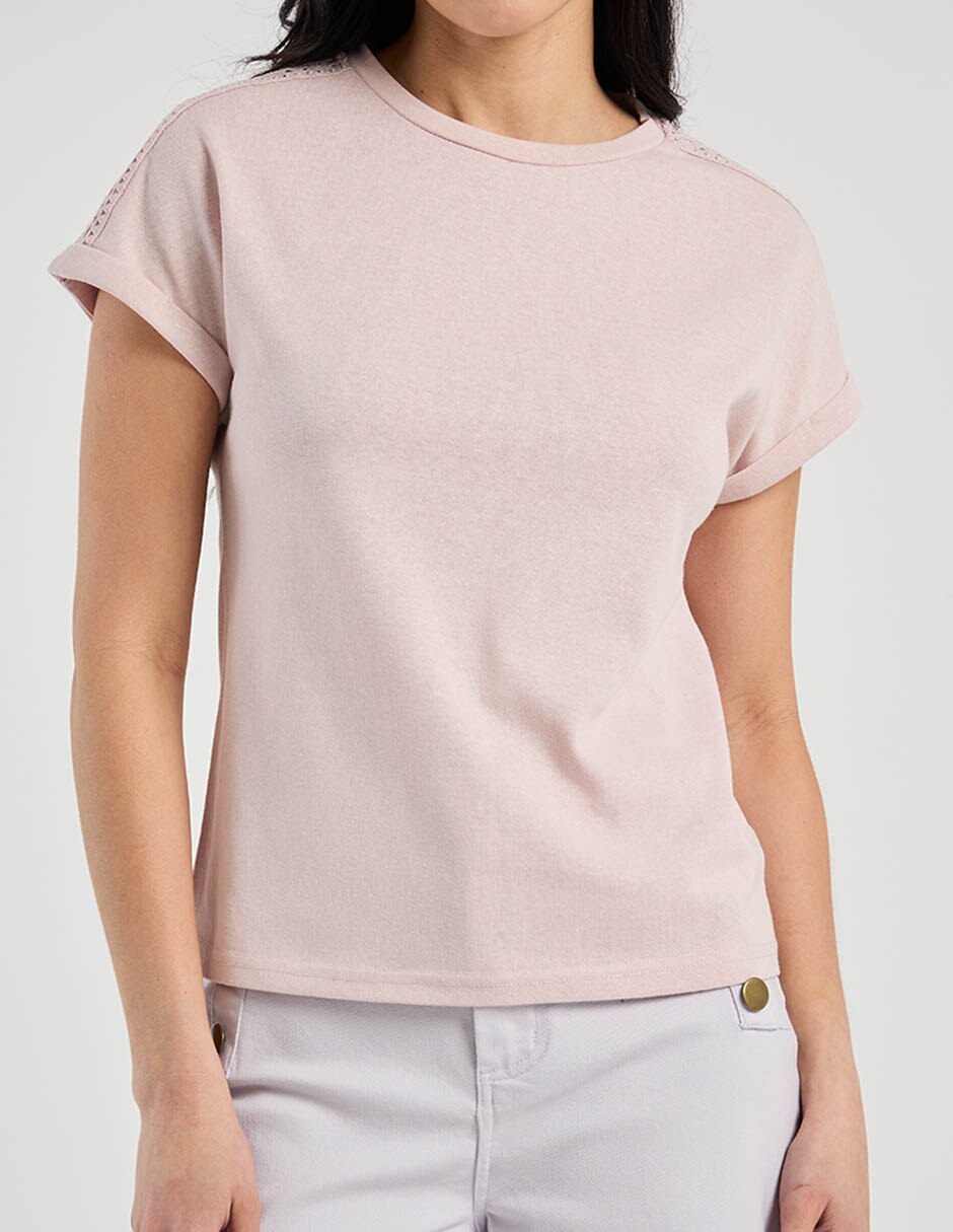 Playera manga corta cuello redondo mujer 7