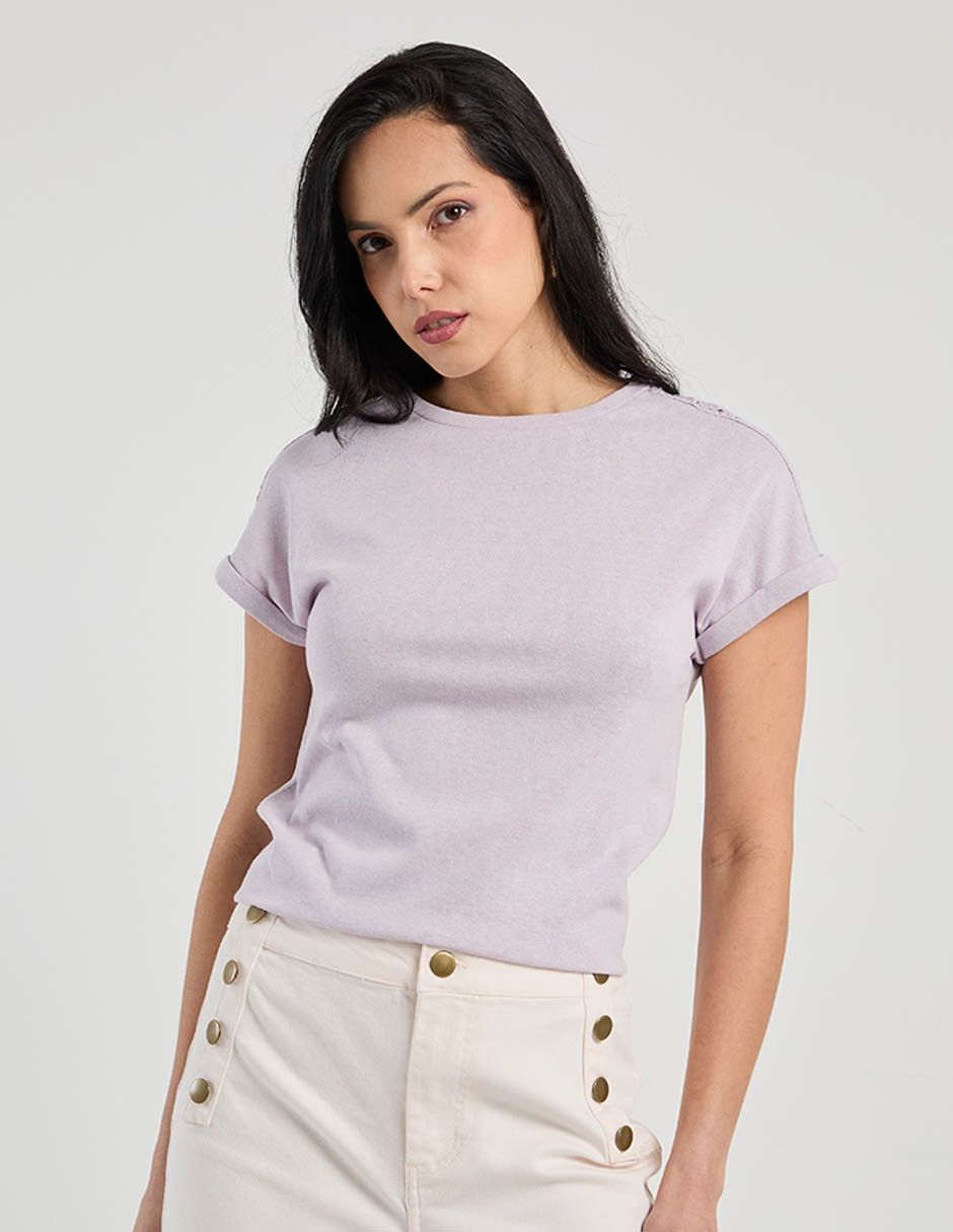 Playera manga corta cuello redondo mujer 6