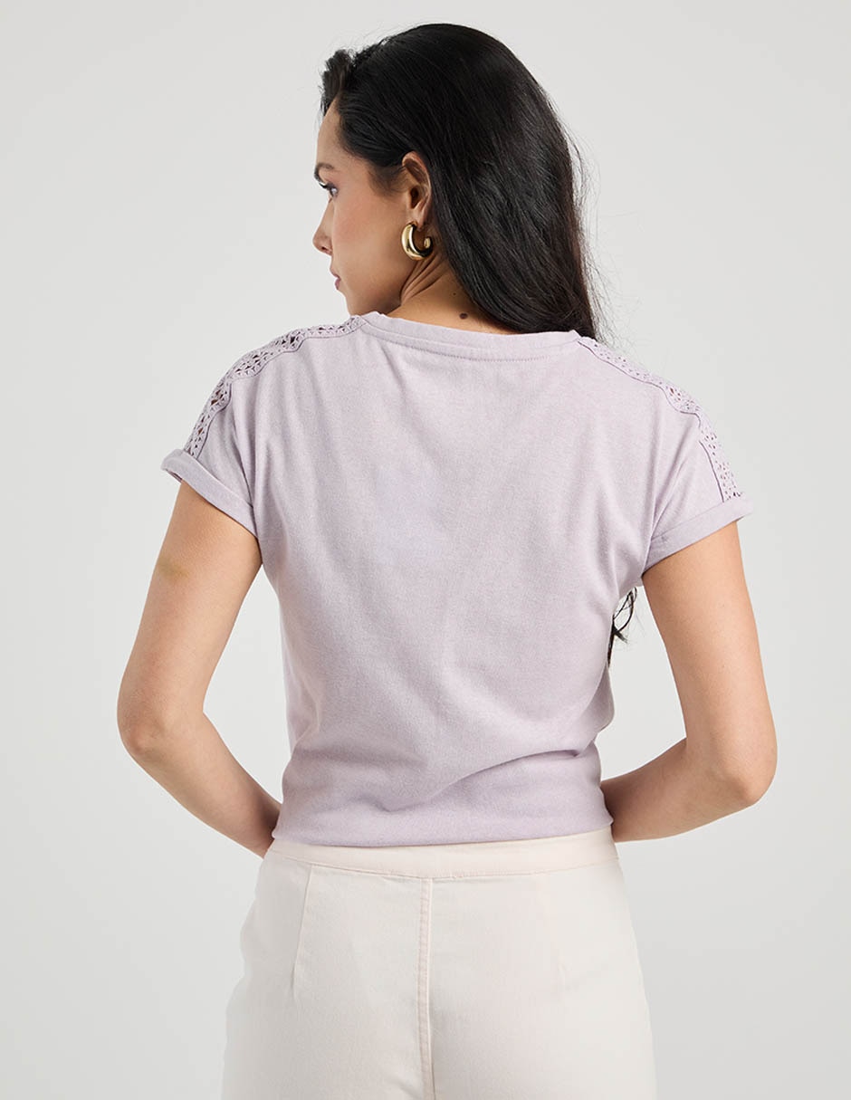 Playera manga corta cuello redondo mujer 7