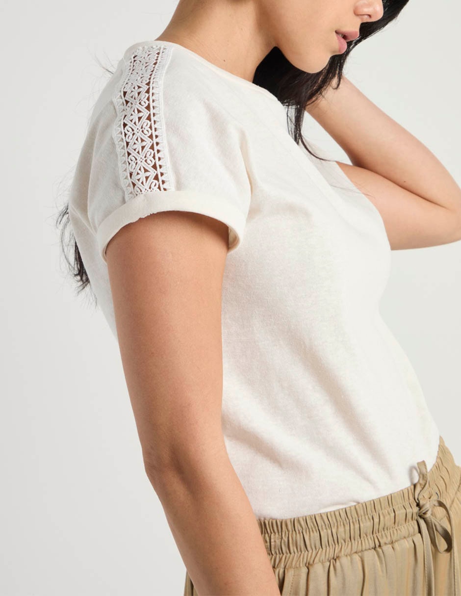 Playera manga corta cuello redondo mujer 4