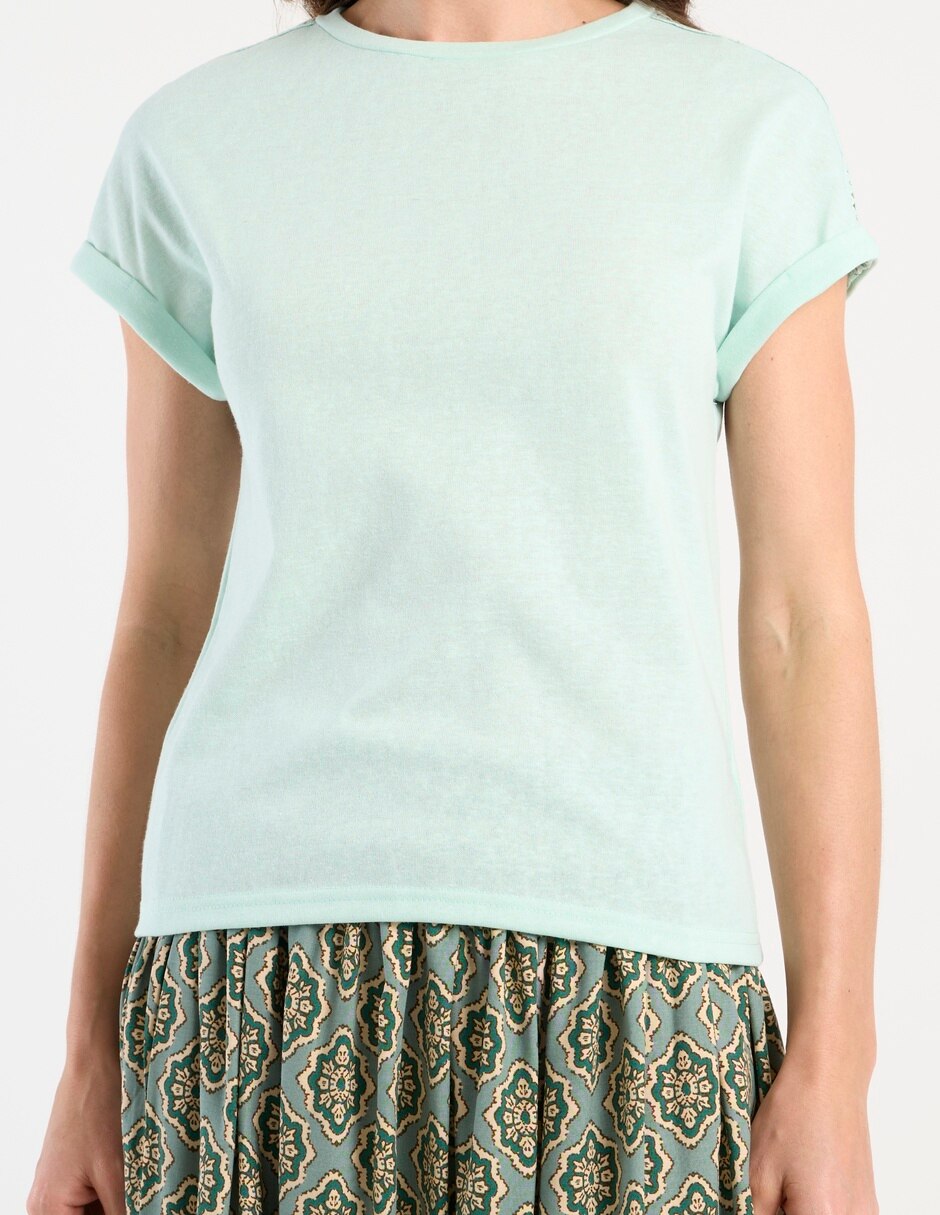 Playera manga corta cuello redondo mujer 5
