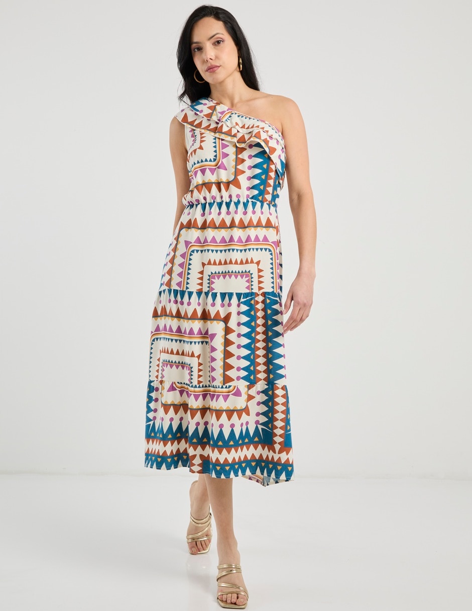 Vestido midi de fiesta escote Medio