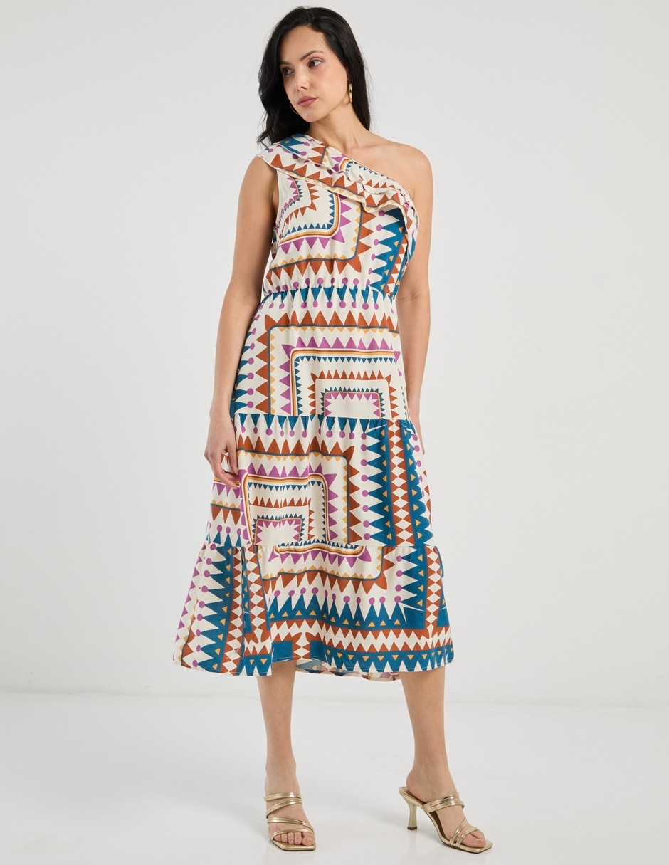Vestido midi de fiesta escote Medio