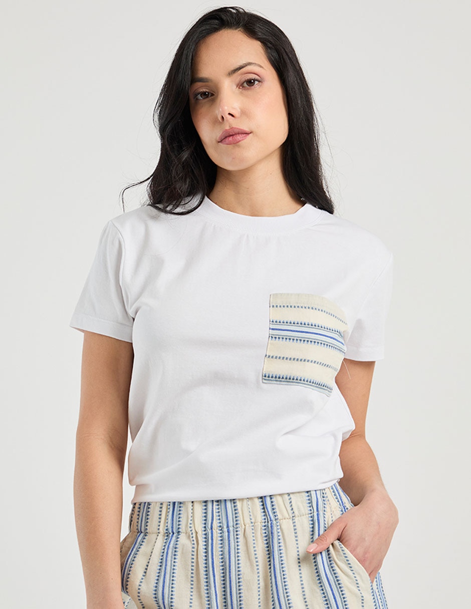 Playera manga corta cuello redondo para mujer Playera manga corta cuello redondo para mujer