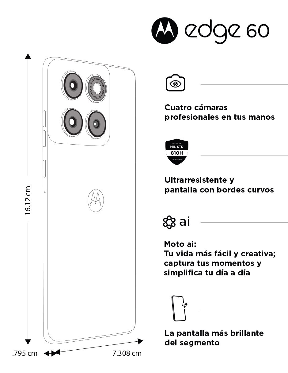 Smartphone Edge 60 POLED 6.67 pulgadas 8