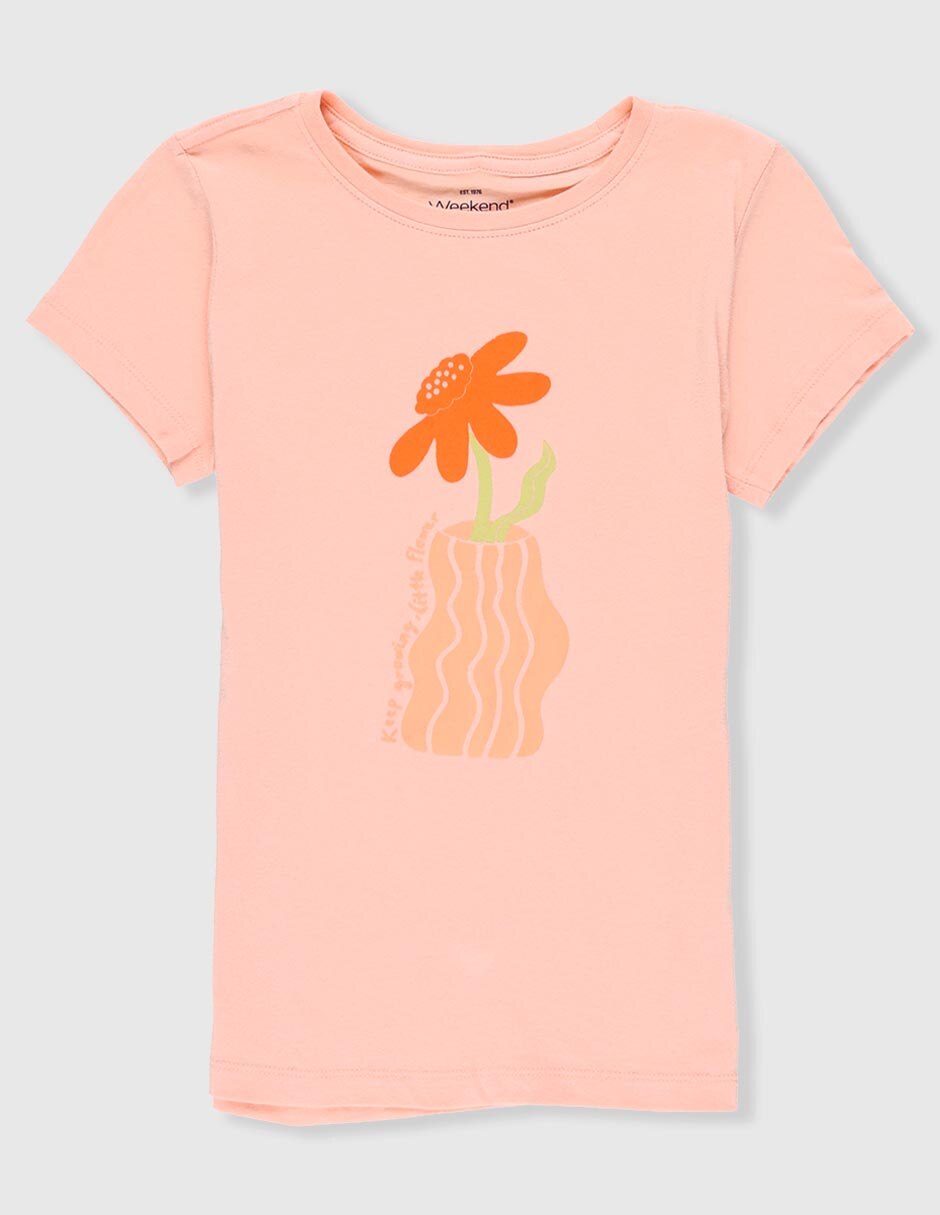 Playera Weekend manga corta para niña