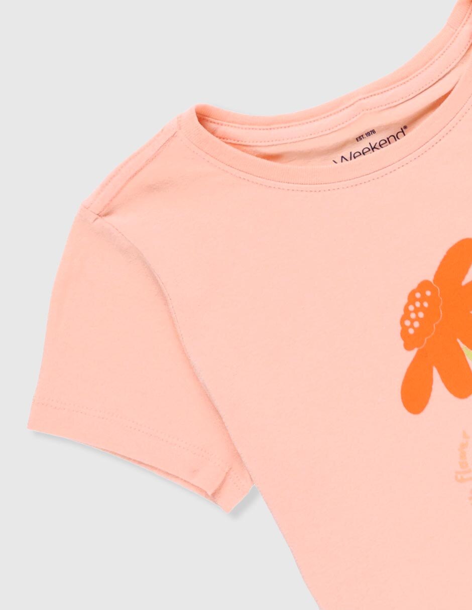 Playera Weekend manga corta para niña