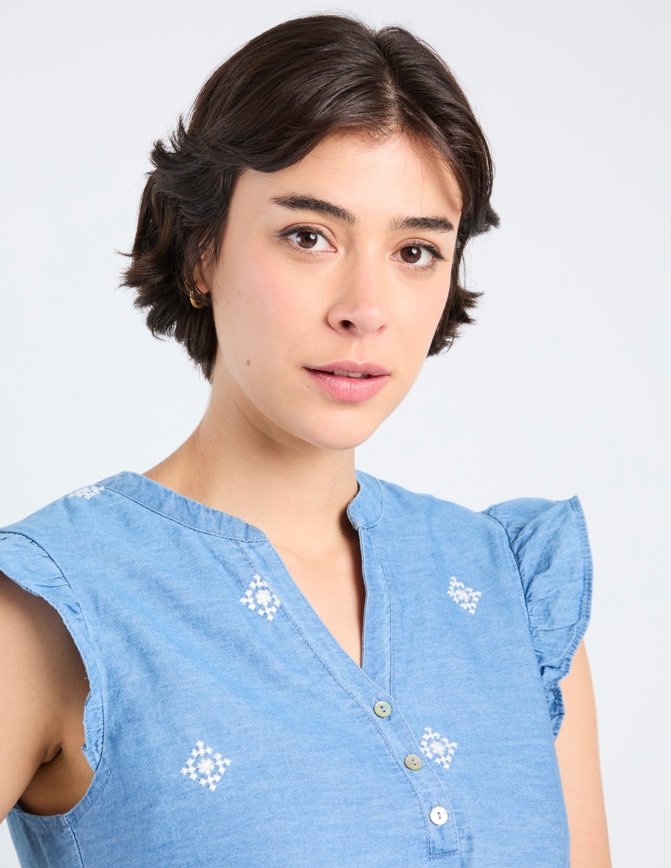 Blusa manga corta para mujer 4