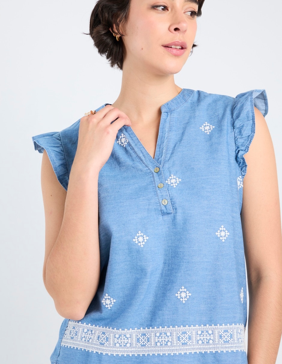 Blusa manga corta para mujer 5
