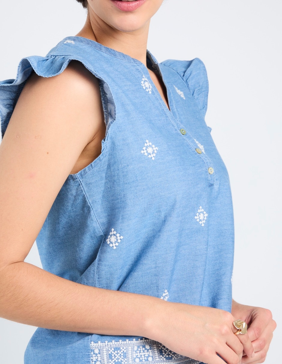 Blusa manga corta para mujer 6