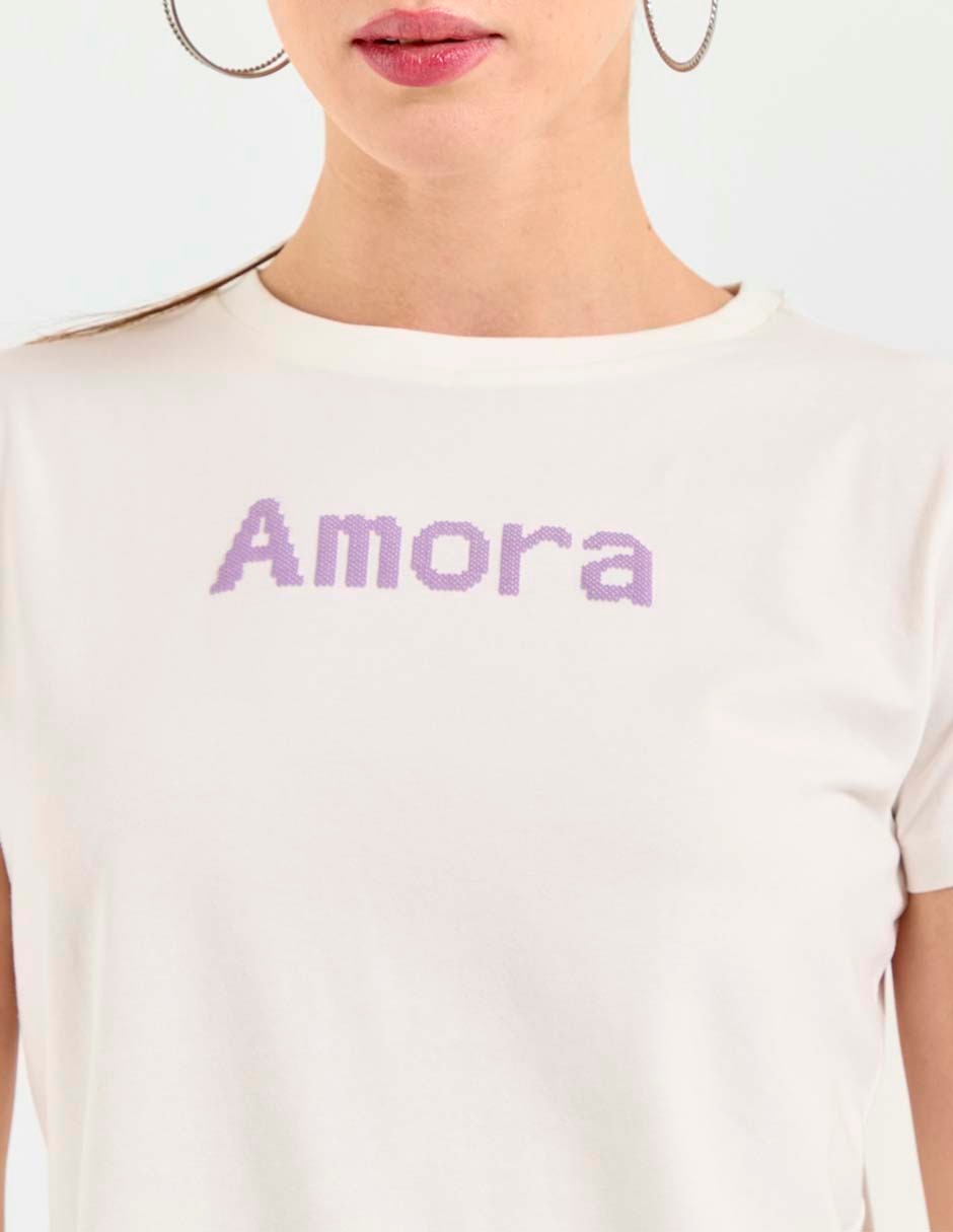 Playera manga corta cuello redondo mujer 2