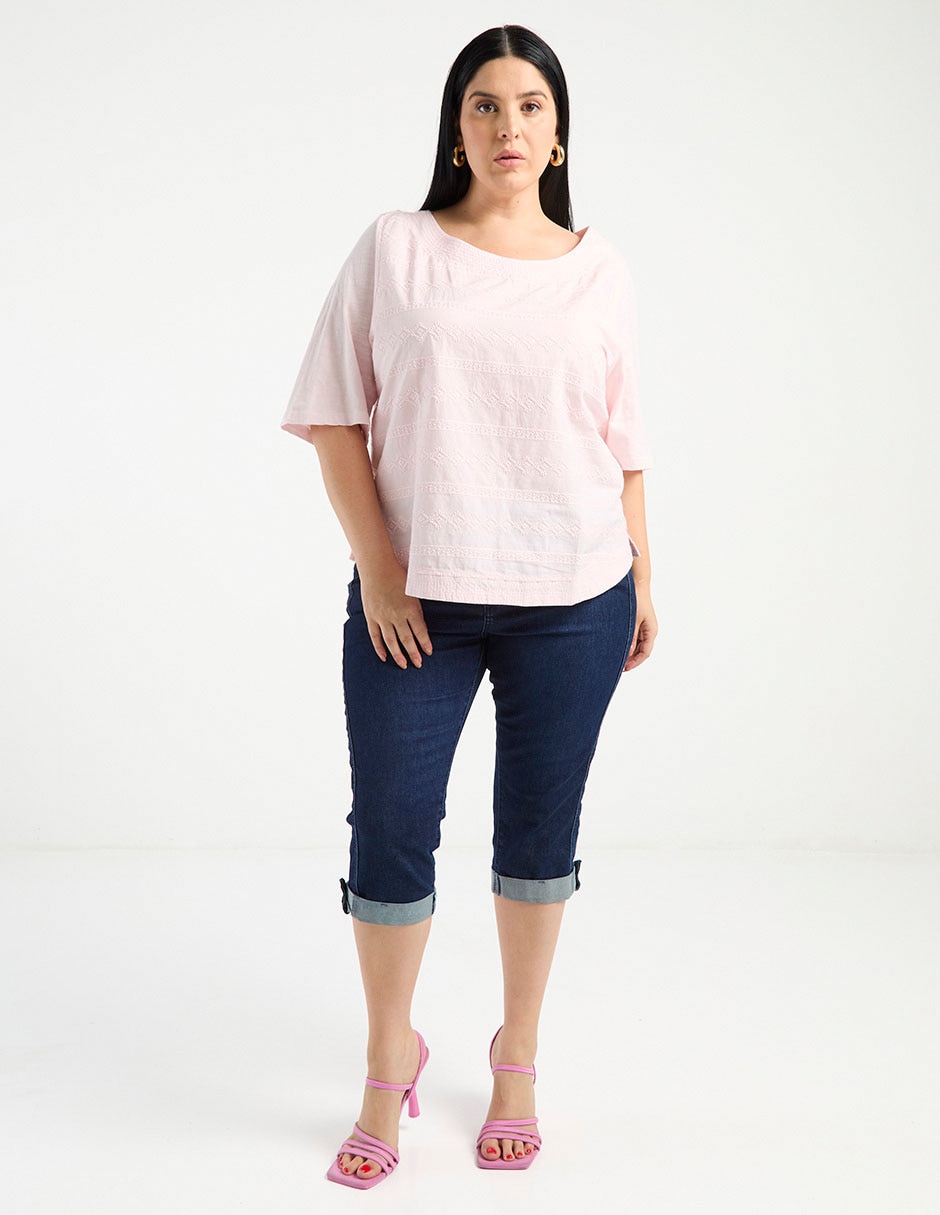 Playera manga corta cuello redondo mujer 4
