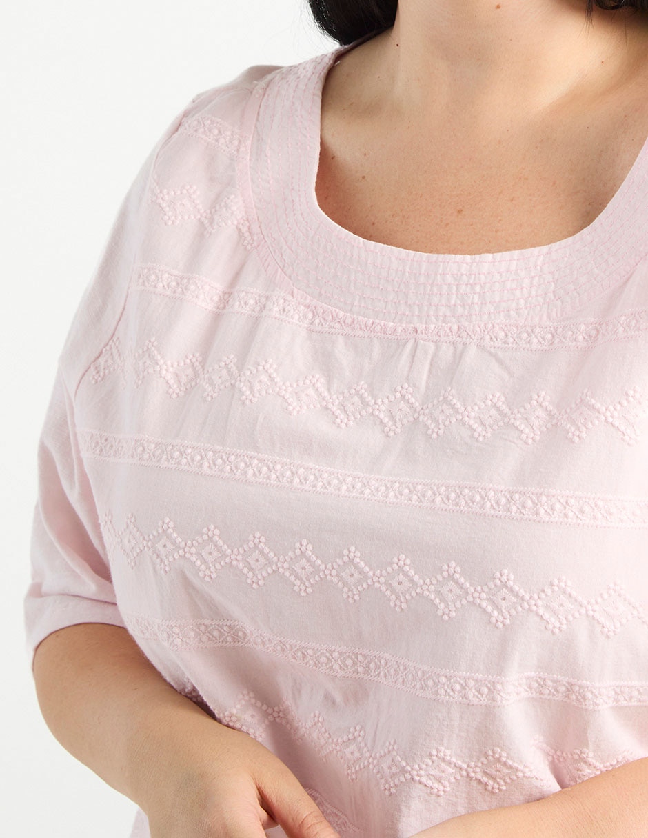 Playera manga corta cuello redondo mujer 3