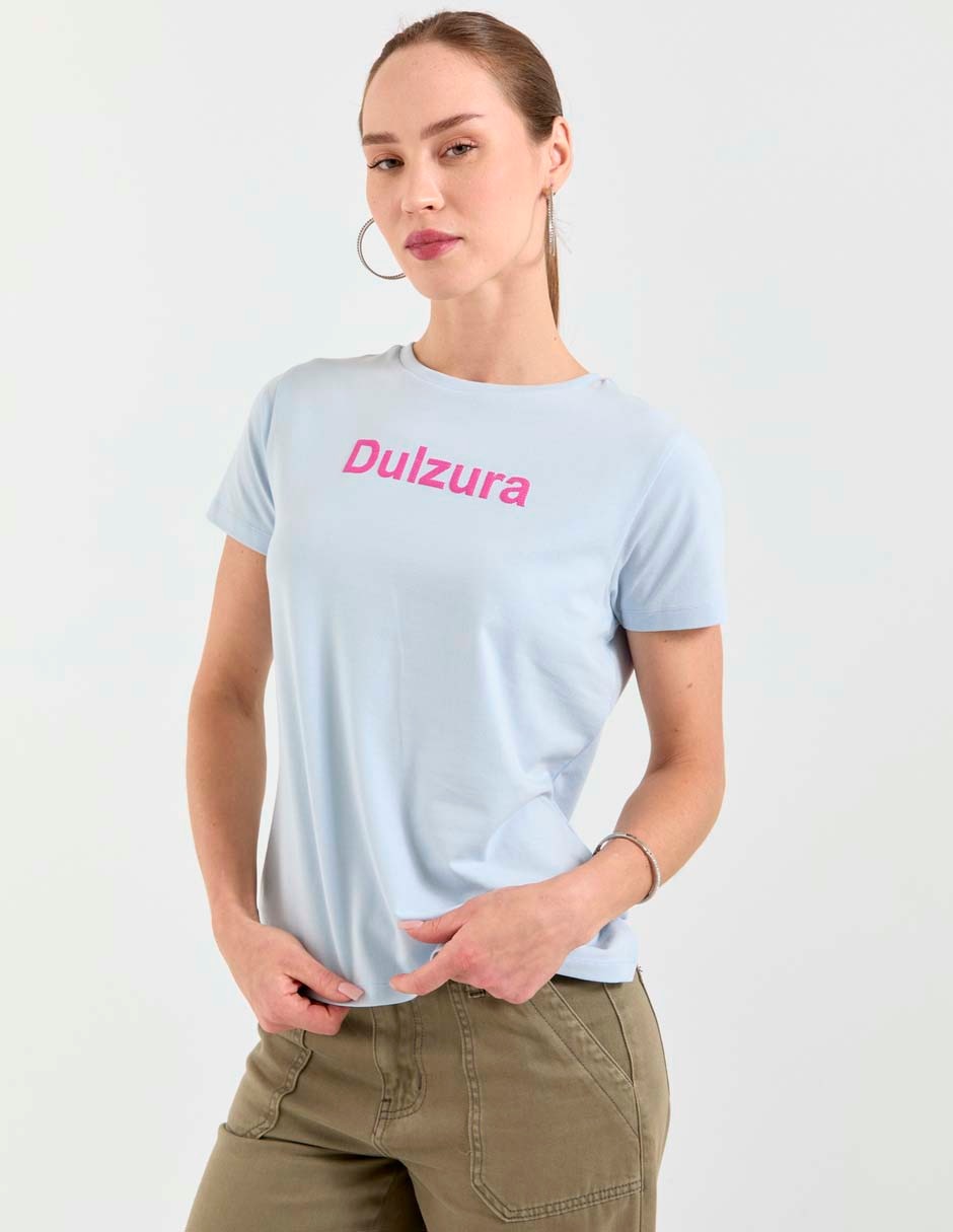 Playera manga corta cuello redondo mujer Playera manga corta cuello redondo mujer