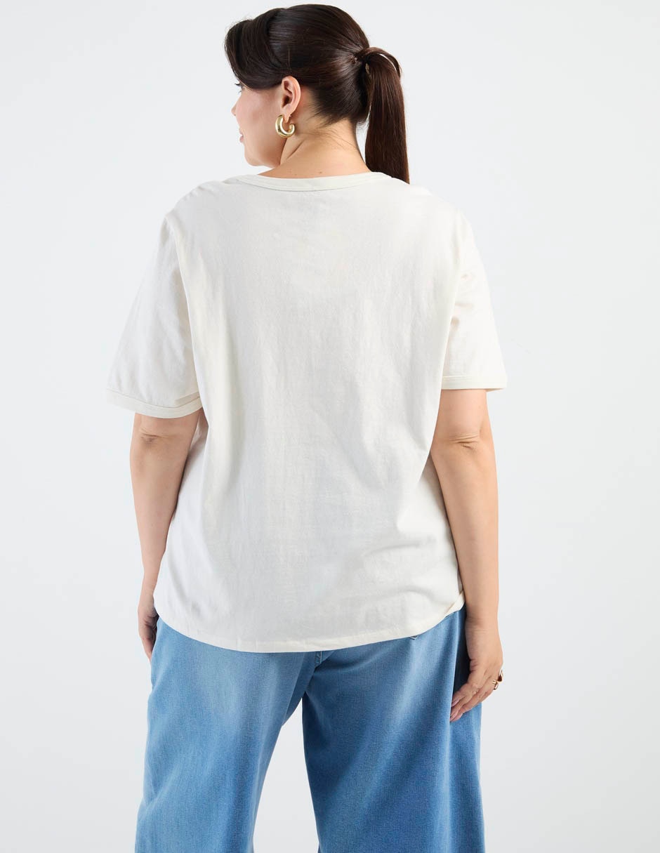 Playera Manga Corta Disney Dtr Stitch Cuello Redondo Para Mujer