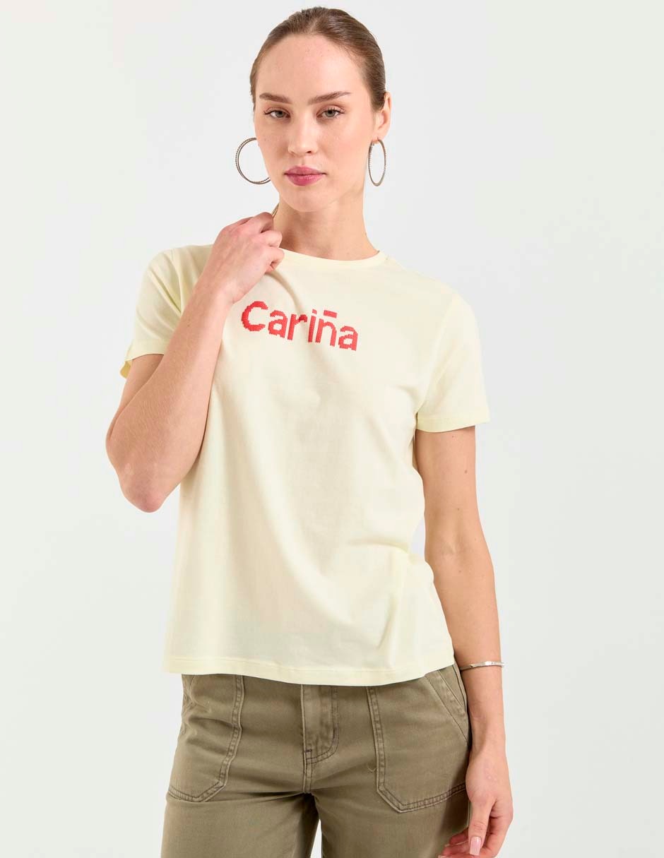 Playera manga corta cuello redondo mujer Playera manga corta cuello redondo mujer