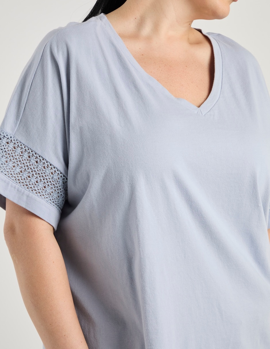 Blusa manga al codo Weekend Plus cuello v para mujer