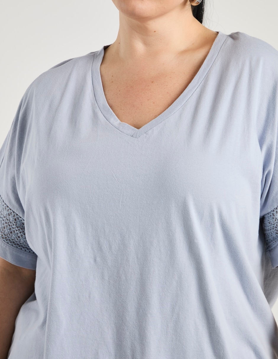 Blusa manga al codo Weekend Plus cuello v para mujer
