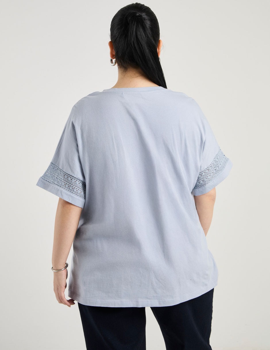 Blusa manga al codo Weekend Plus cuello v para mujer