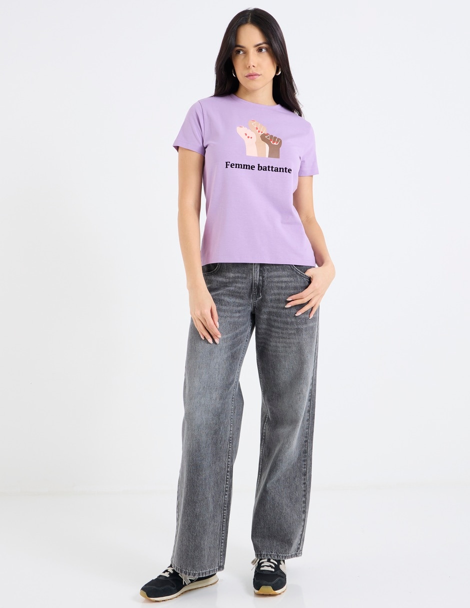 Playera manga corta cuello redondo para mujer 3