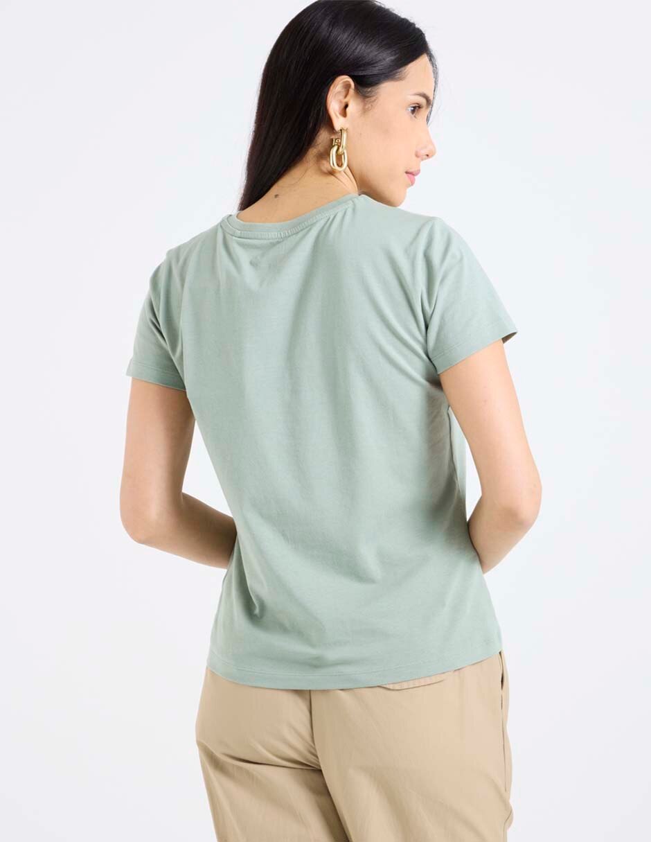 Playera manga corta cuello redondo para mujer 2