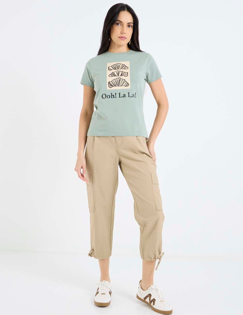 Playera manga corta cuello redondo para mujer 3