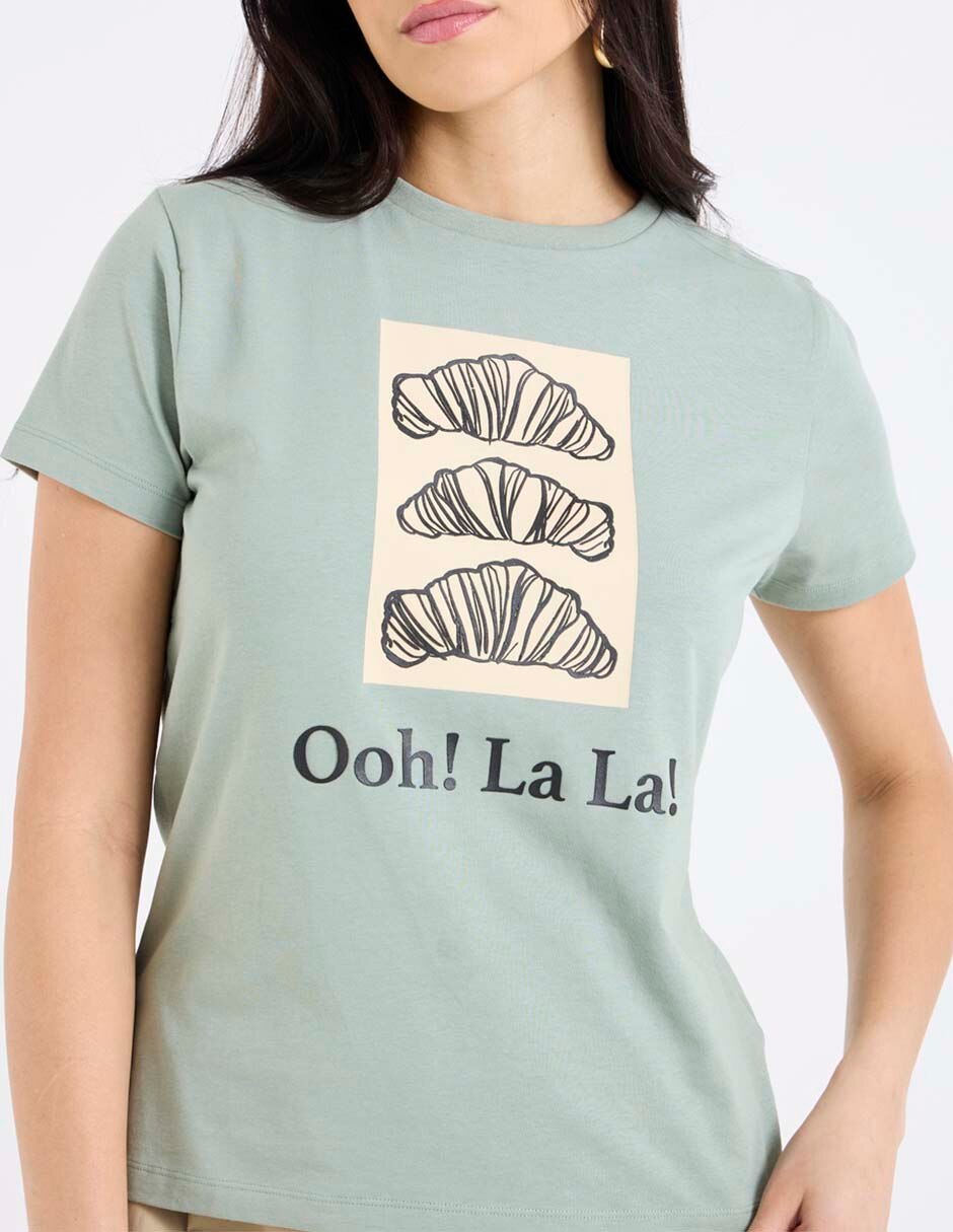 Playera manga corta cuello redondo para mujer 4