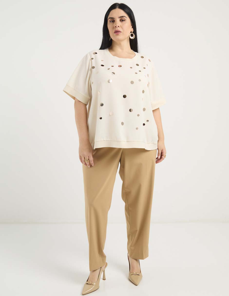 Blusa Contempo Plus manga al codo para mujer