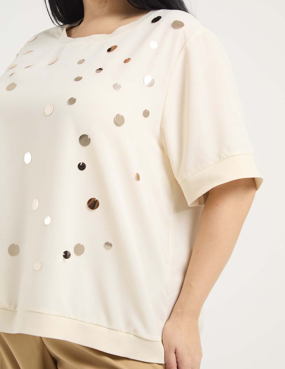 Blusa Contempo Plus manga al codo para mujer
