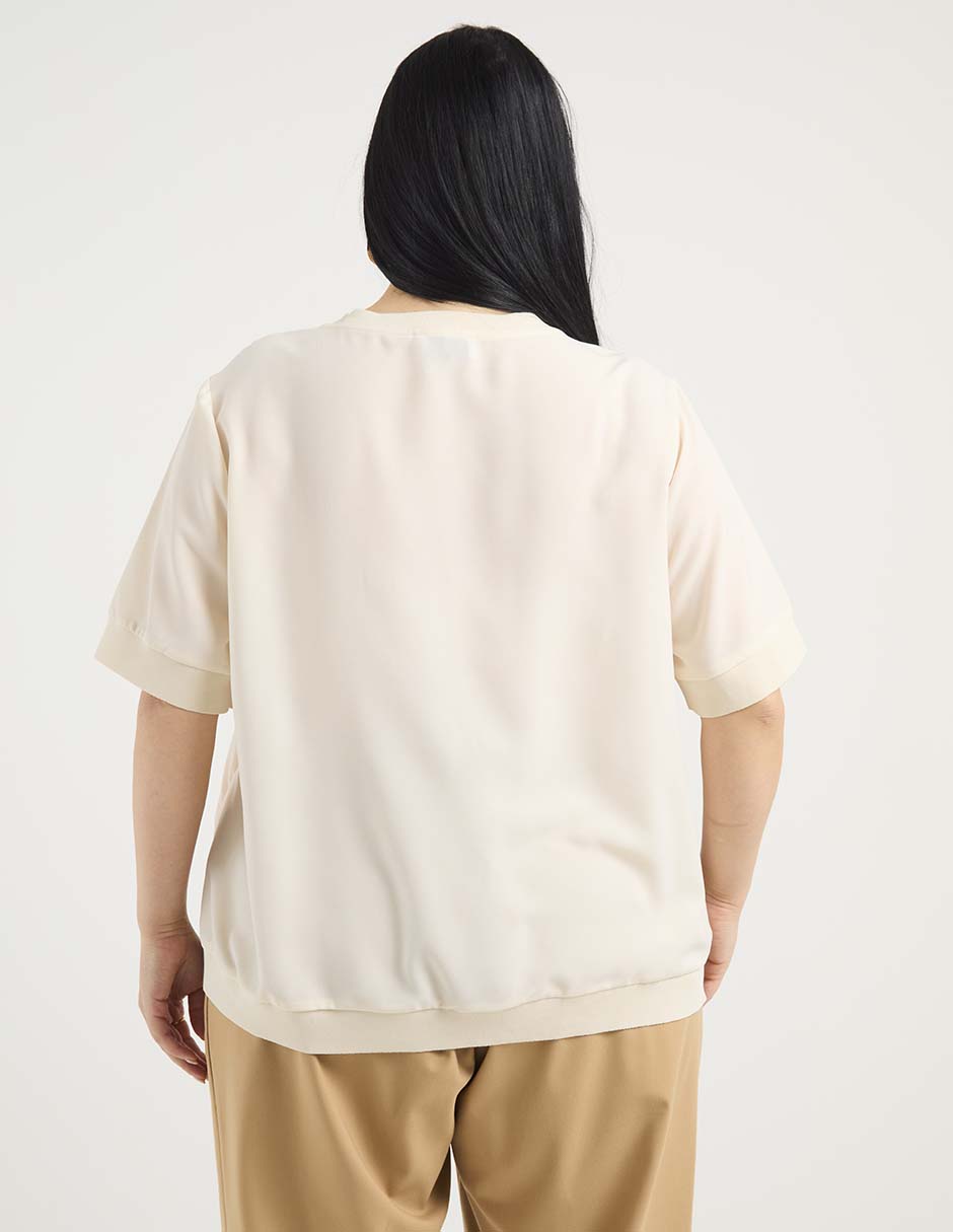 Blusa Contempo Plus manga al codo para mujer