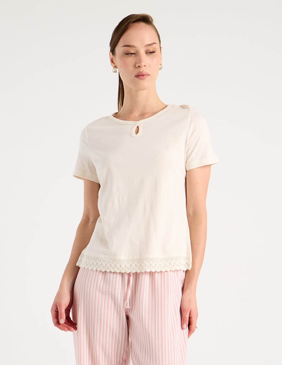 Playera manga corta cuello redondo mujer 2