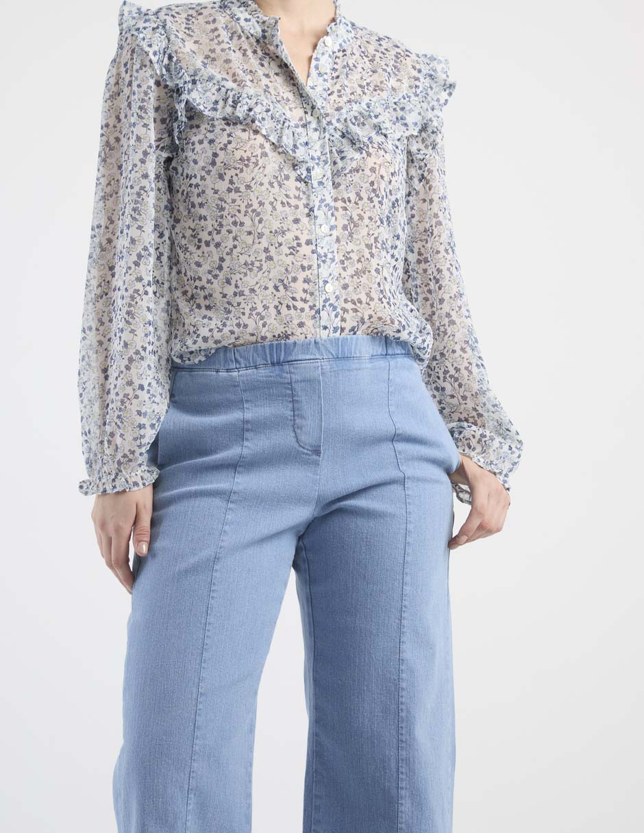 Jeans easy pant amplio para mujer 4